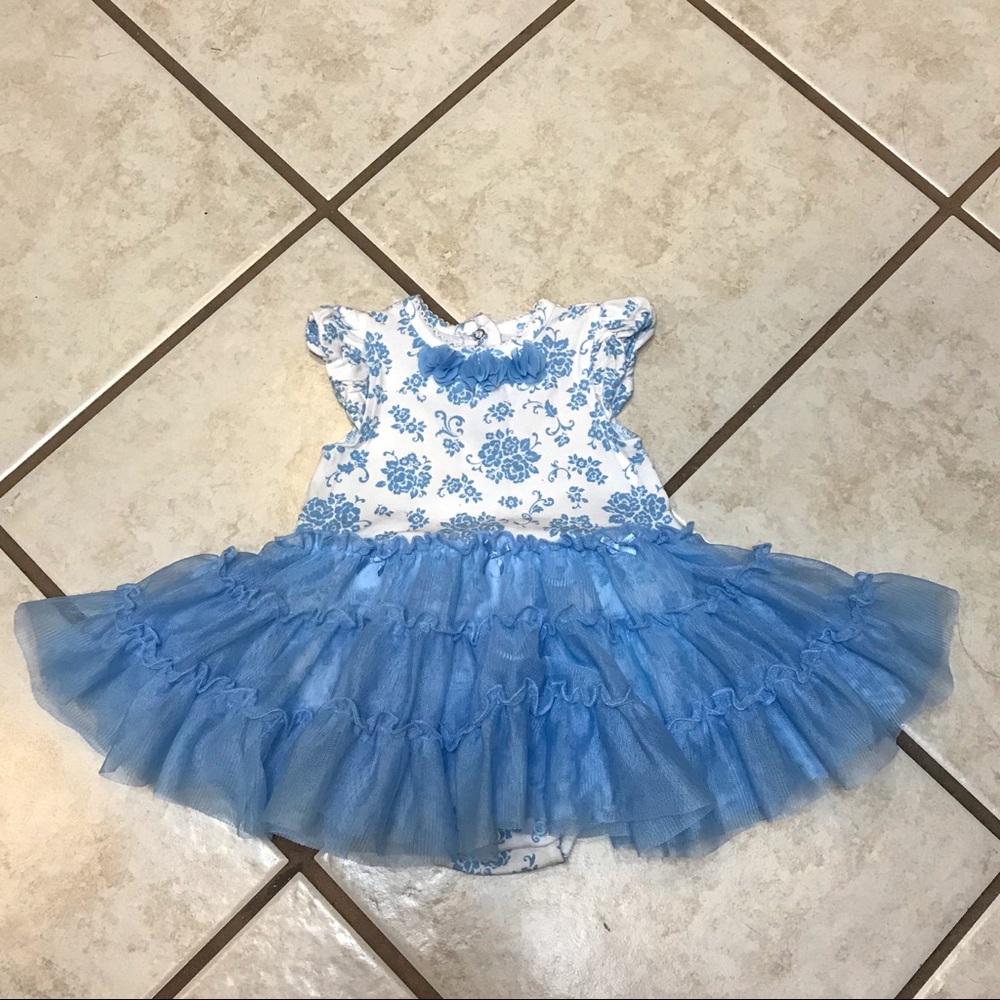 Blue and White Tutu Dress